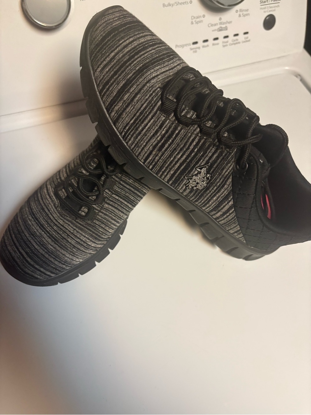 U.S. Polo Women's Black and Gray Knit Sneakers